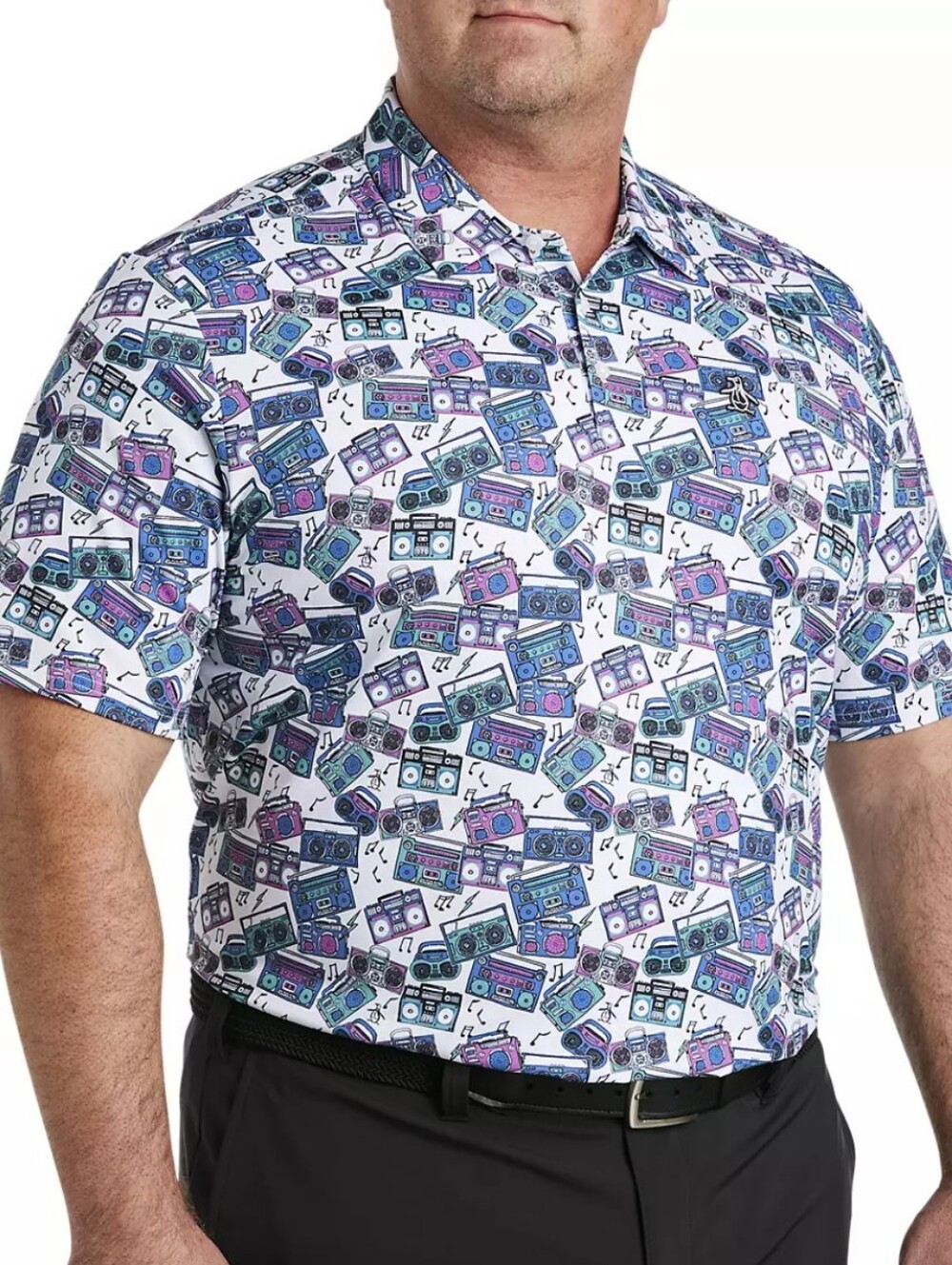 Penguin Heritage Boom Box Printed Golf Polo Shirt Moisture Wicking 4X Golf